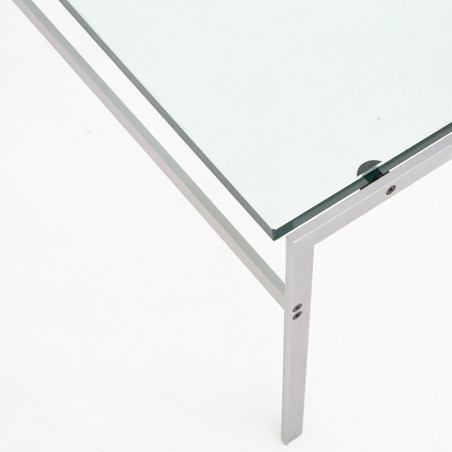 Coffee table in steel with glass top. Maker Bo-Ex. 2 pieces in stock.