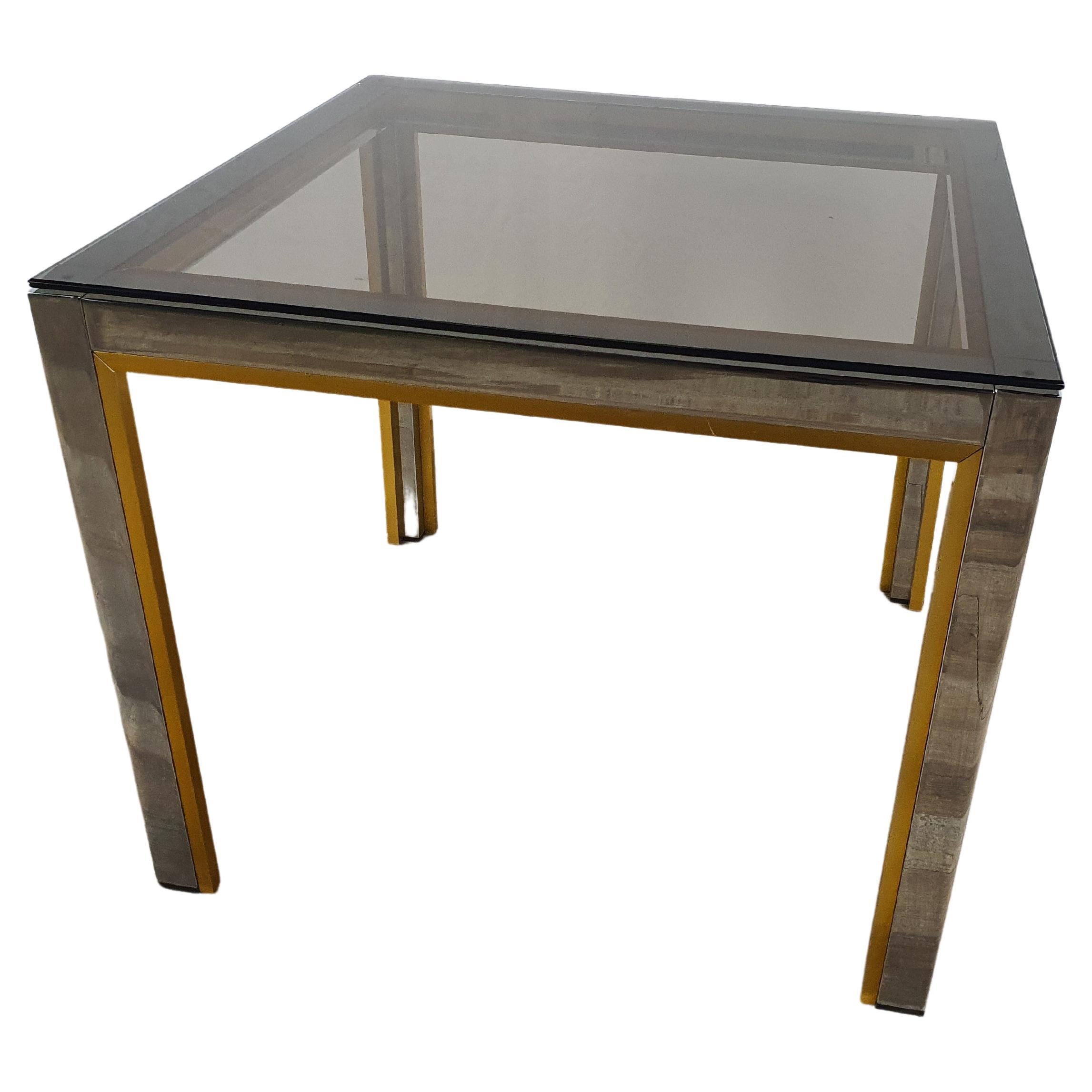 Table basse Renato Zevi avec plateau en verre