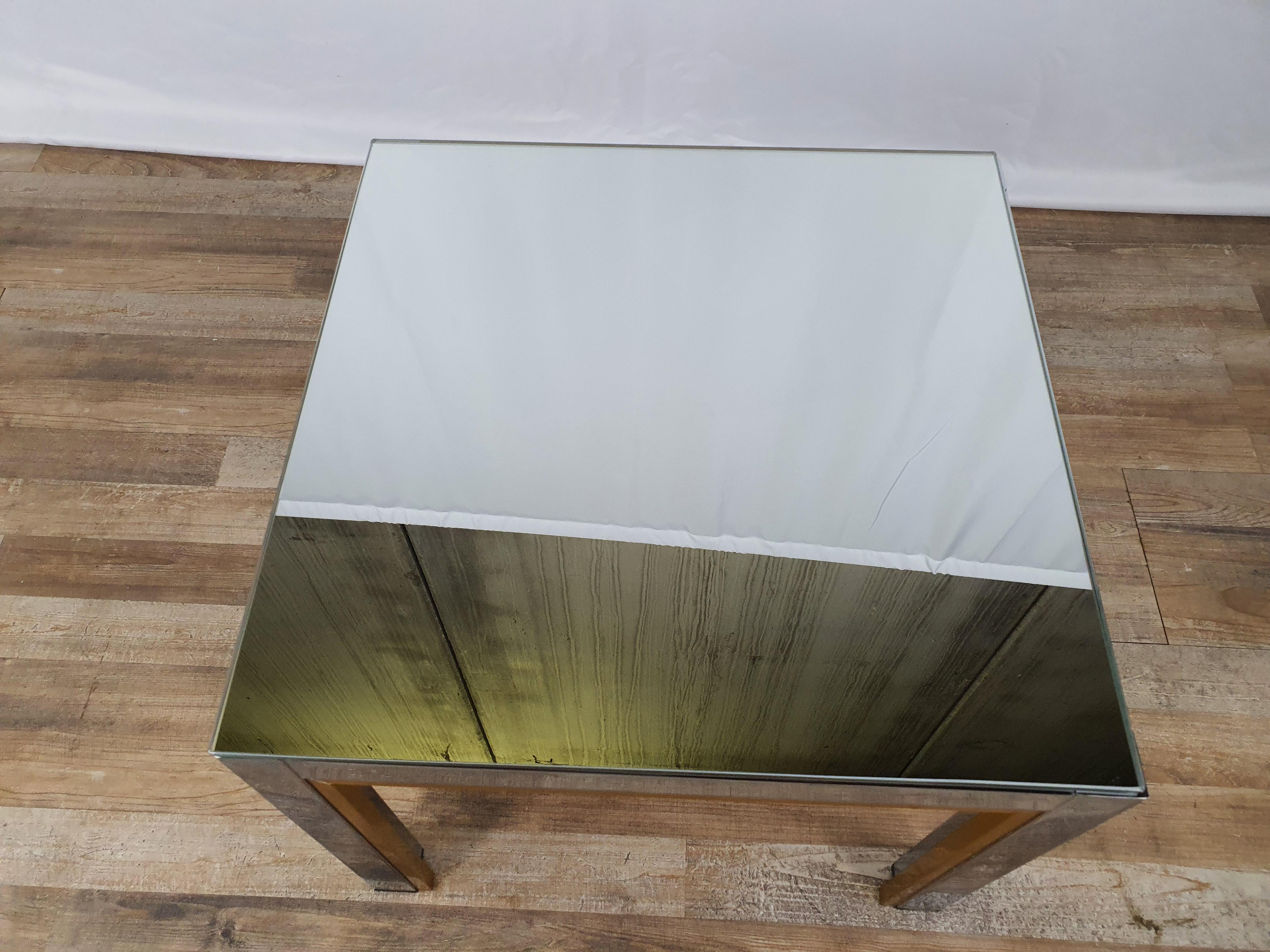 Coffee Table by Renato Zevi with Mirror Glass In Good Condition For Sale In Premariacco, IT