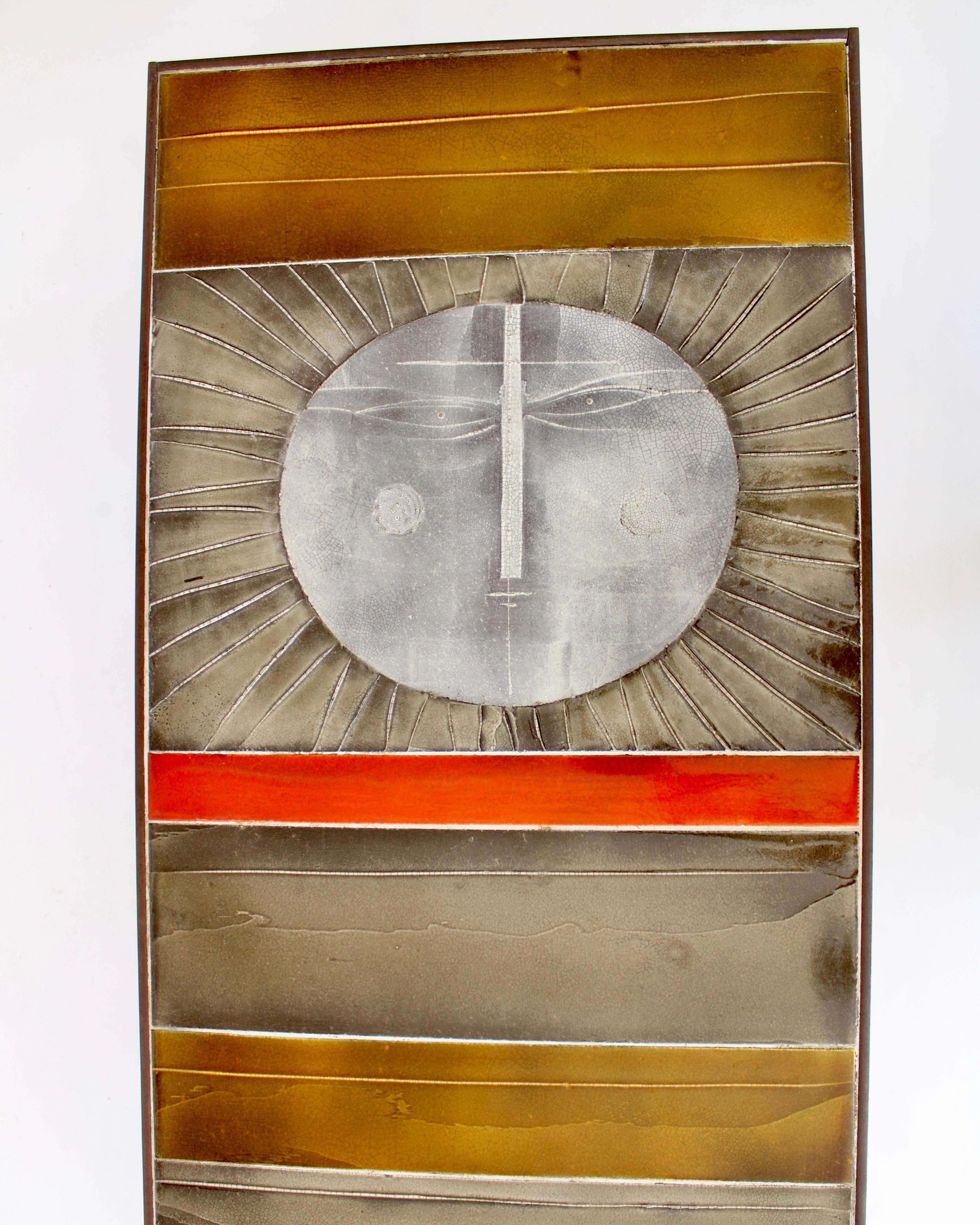Coffee Table by Roger Capron Ceramic Table au Soleil Sun Motif Vallauris, c 1965 1
