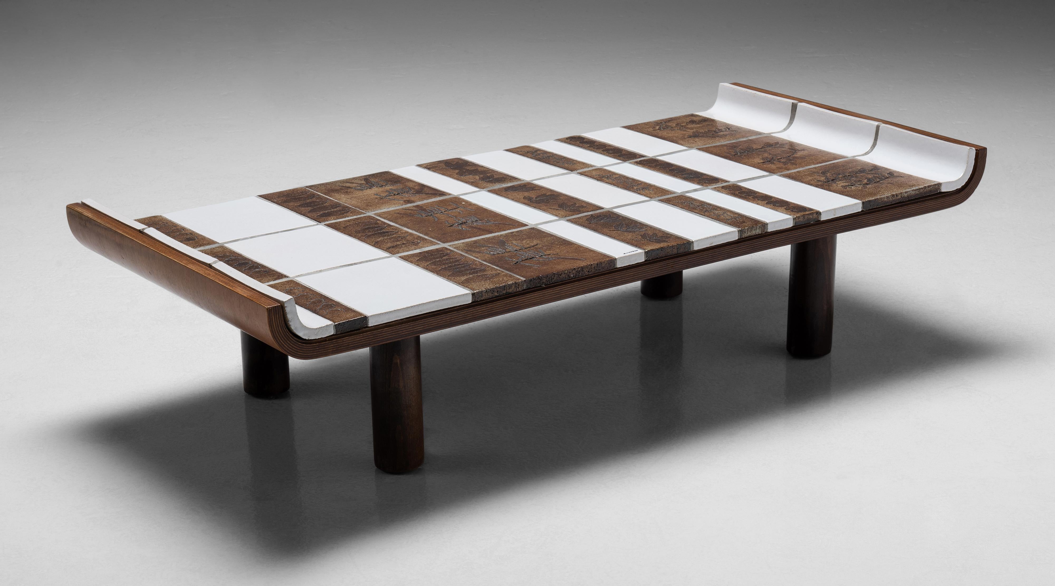 Mid-Century Modern Coffee Table by Roger Capron, France, Circa 1970