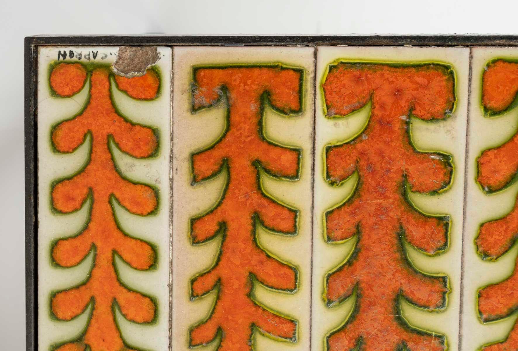 Couchtisch von Roger Capron aus den 1970er Jahren, Keramik und Metall. (Französisch) im Angebot