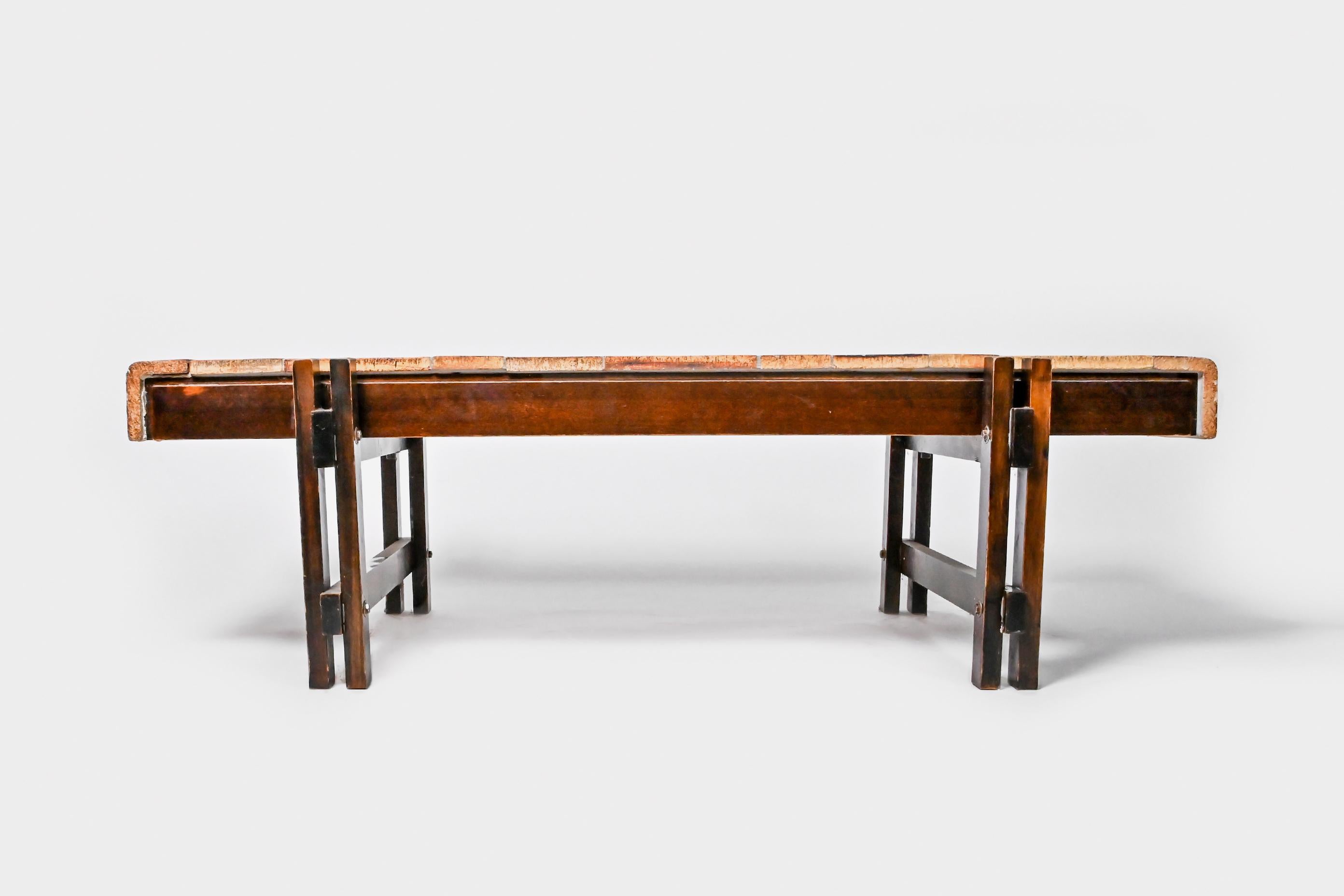 Coffee table from the garrigue series by the French designer Roger Capron for Vallauris in the 1970s.
