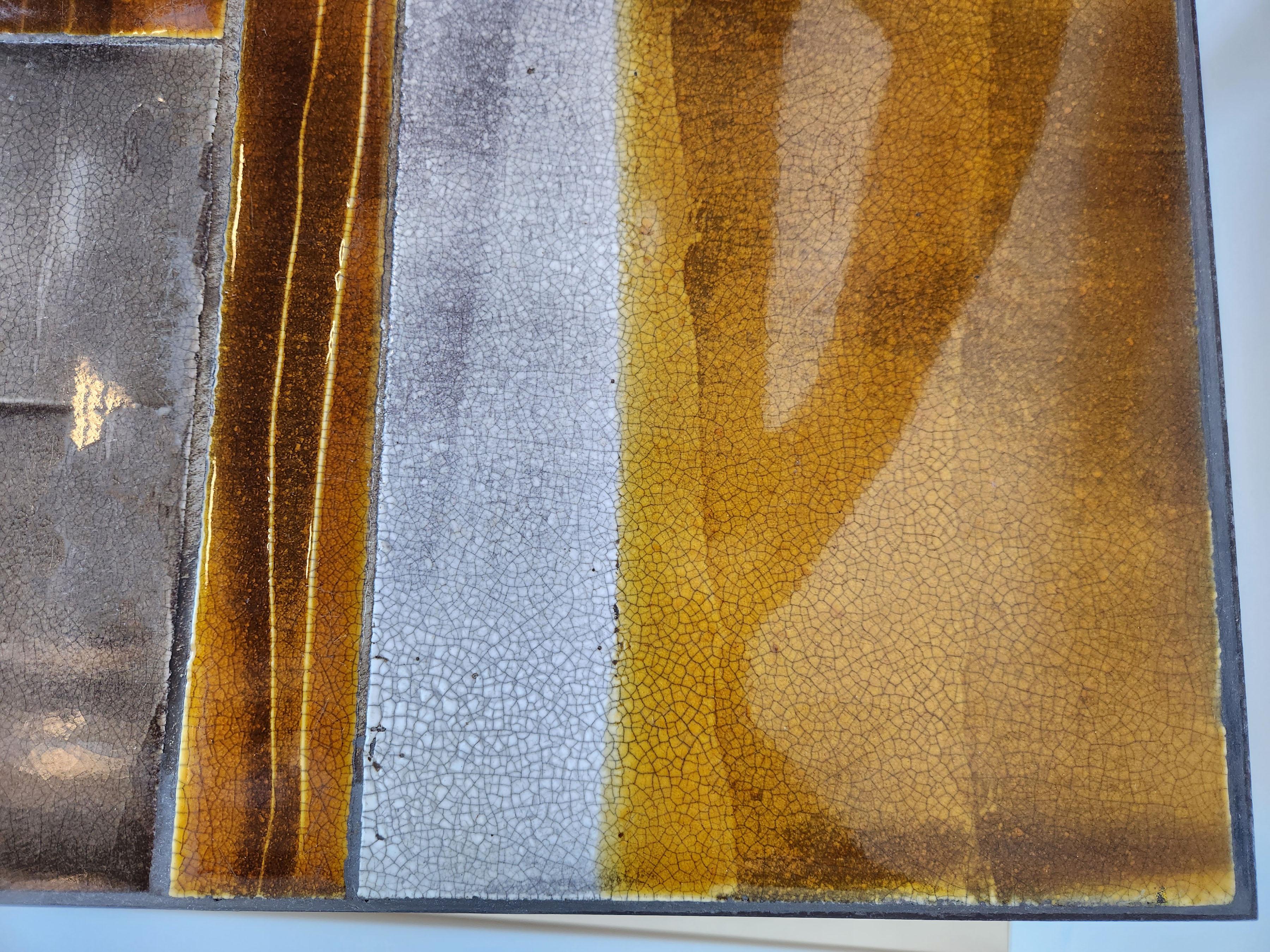 Painted Coffee Table by Roger Capron with Lava Tiles For Sale