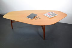 Coffee Table by Svante Skogh 1950s Sweden, 1953, Kidney Shape, Brown Teak