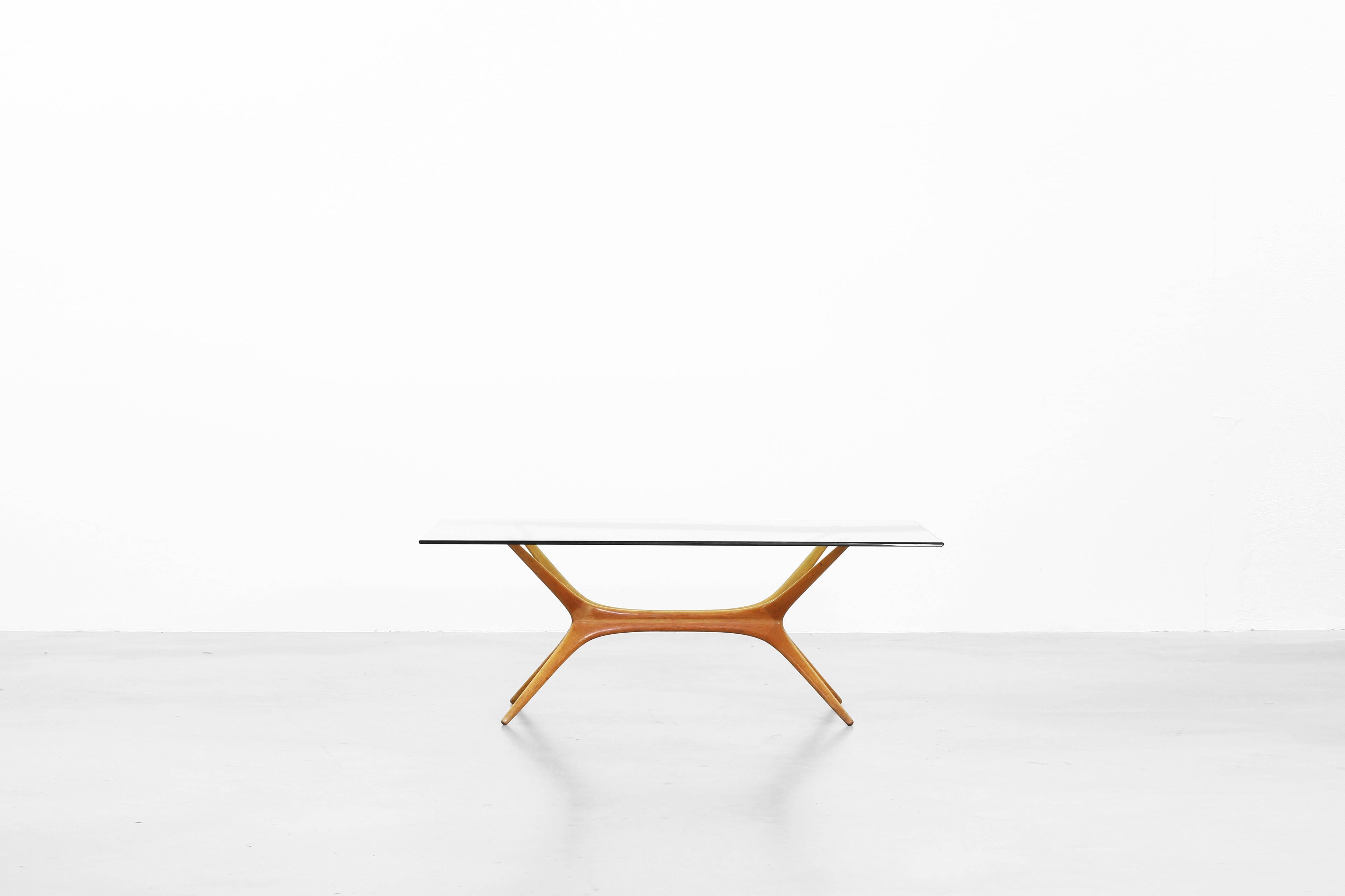 Beautiful coffee table by Tapio Wirkkala for Asko, Finland. This rare coffee table is made of oak and comes in a great condition. The table is marked on the underside with 