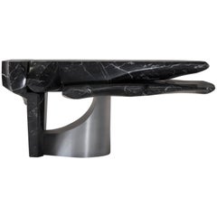 Coffee Table by Todomuta Studio Black Marble Aluminum Stainless Steel