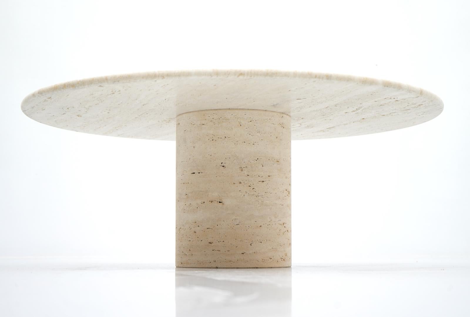 Coffee Table by Up & Up in Italian Travertine Stone 1970s 3