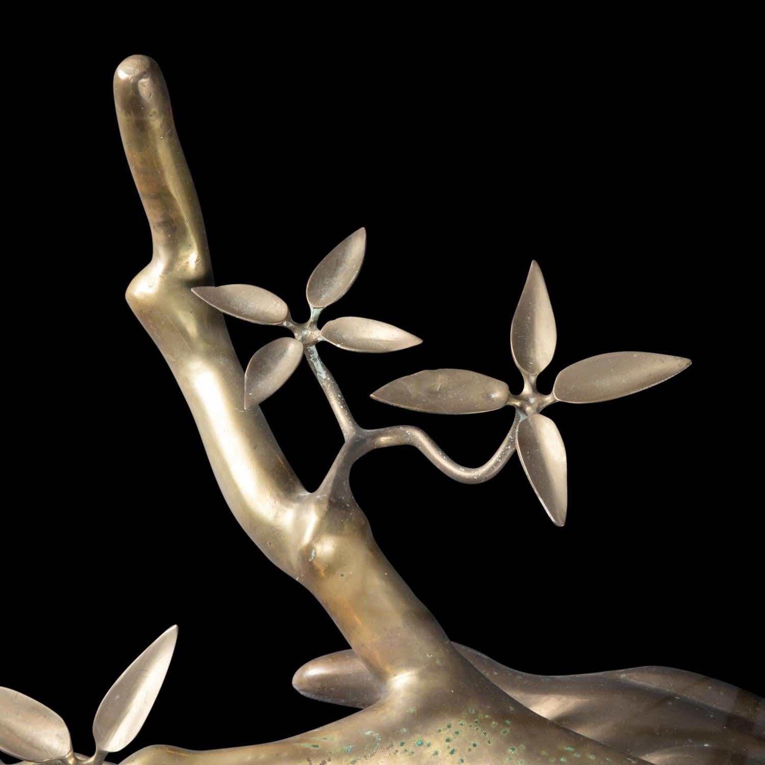 Couchtisch von Willi Daro, Bronze und Glasplatte, XX. Jahrhundert. im Zustand „Gut“ im Angebot in Saint-Ouen, FR