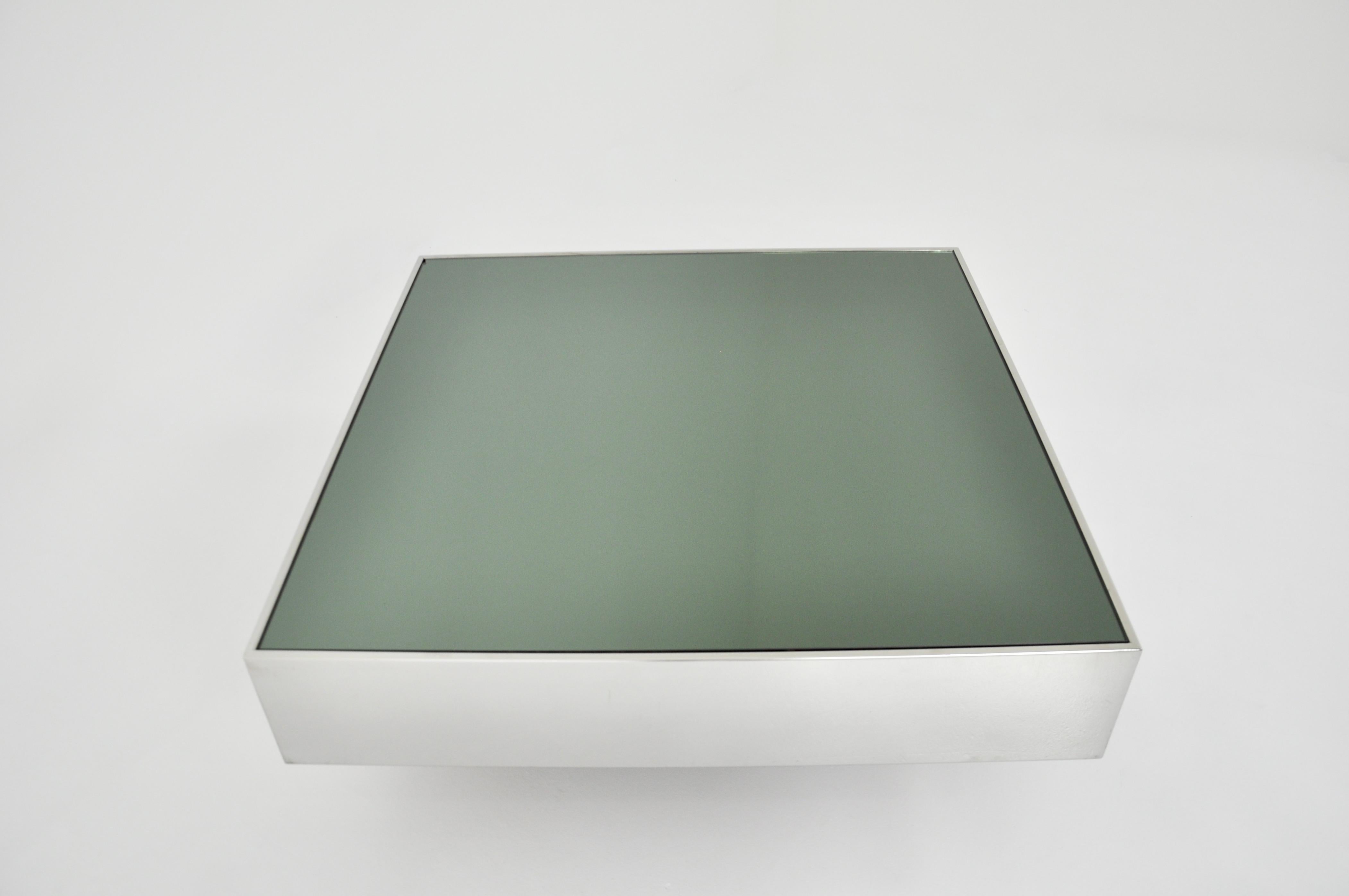 Brushed Coffee Table by Willy Rizzo for Cidue, 1970s