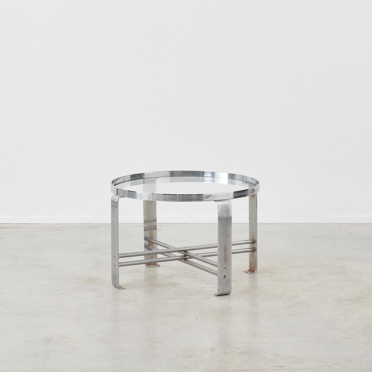 Wolgang Hoffmann (1900–1969), son of Josef Hoffman. Began working for the Howell Co in the 1930s, a company, of which he eventually became a resident designer. This coffee table combines tubular and flat steel, functional sculpture at it’s best. The