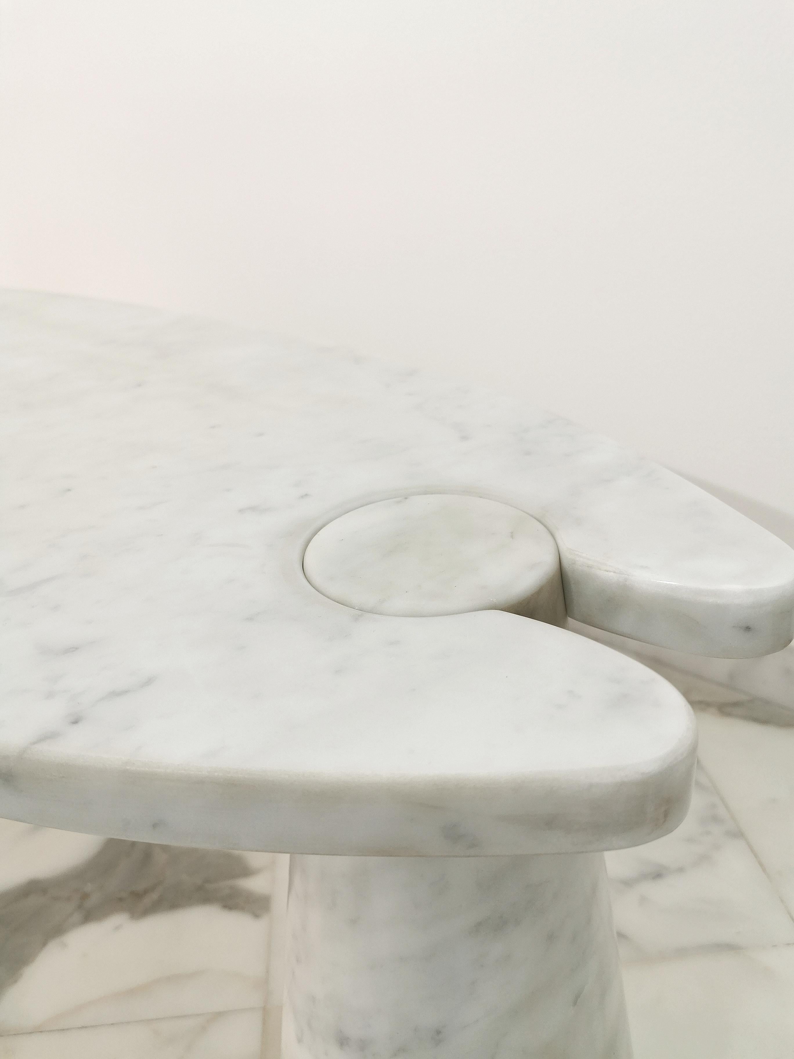 Coffee Table Angelo Mangiarotti Carrara Marble Midcentury Italian Design 1970s 7