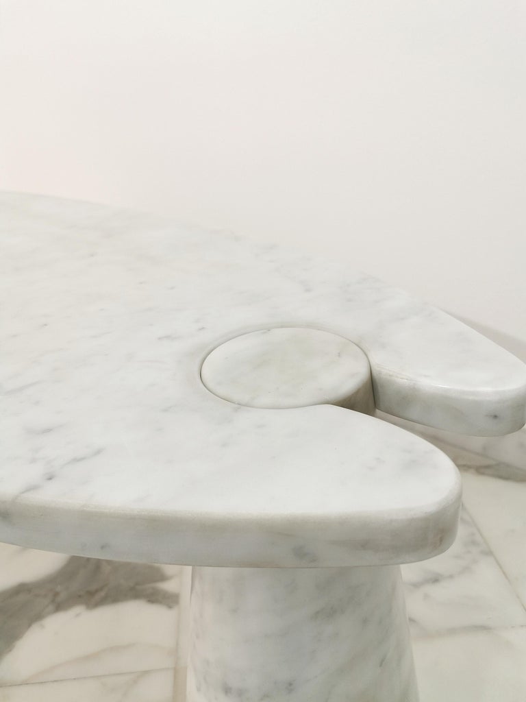 Coffee Table Carrara Marble Angelo Mangiarotti Midcentury Italy, 1970s For Sale 6
