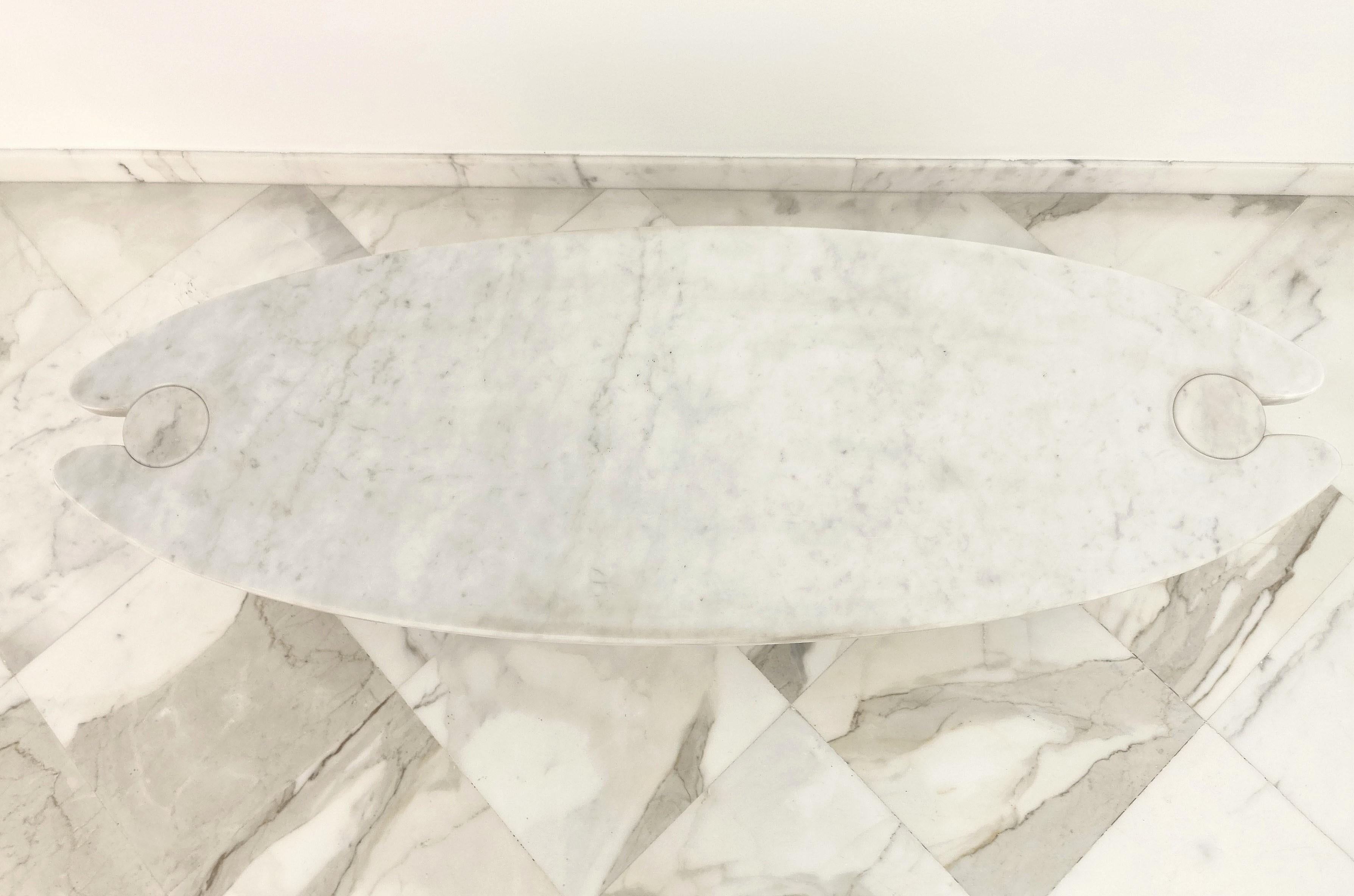 20th Century Coffee Table Angelo Mangiarotti Carrara Marble Midcentury Italian Design 1970s