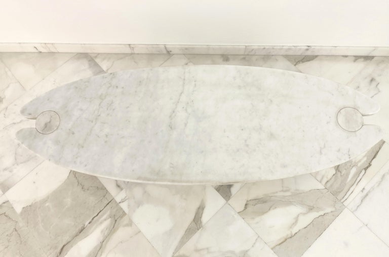 Coffee Table Carrara Marble Angelo Mangiarotti Midcentury Italy, 1970s In Good Condition For Sale In Palermo, IT