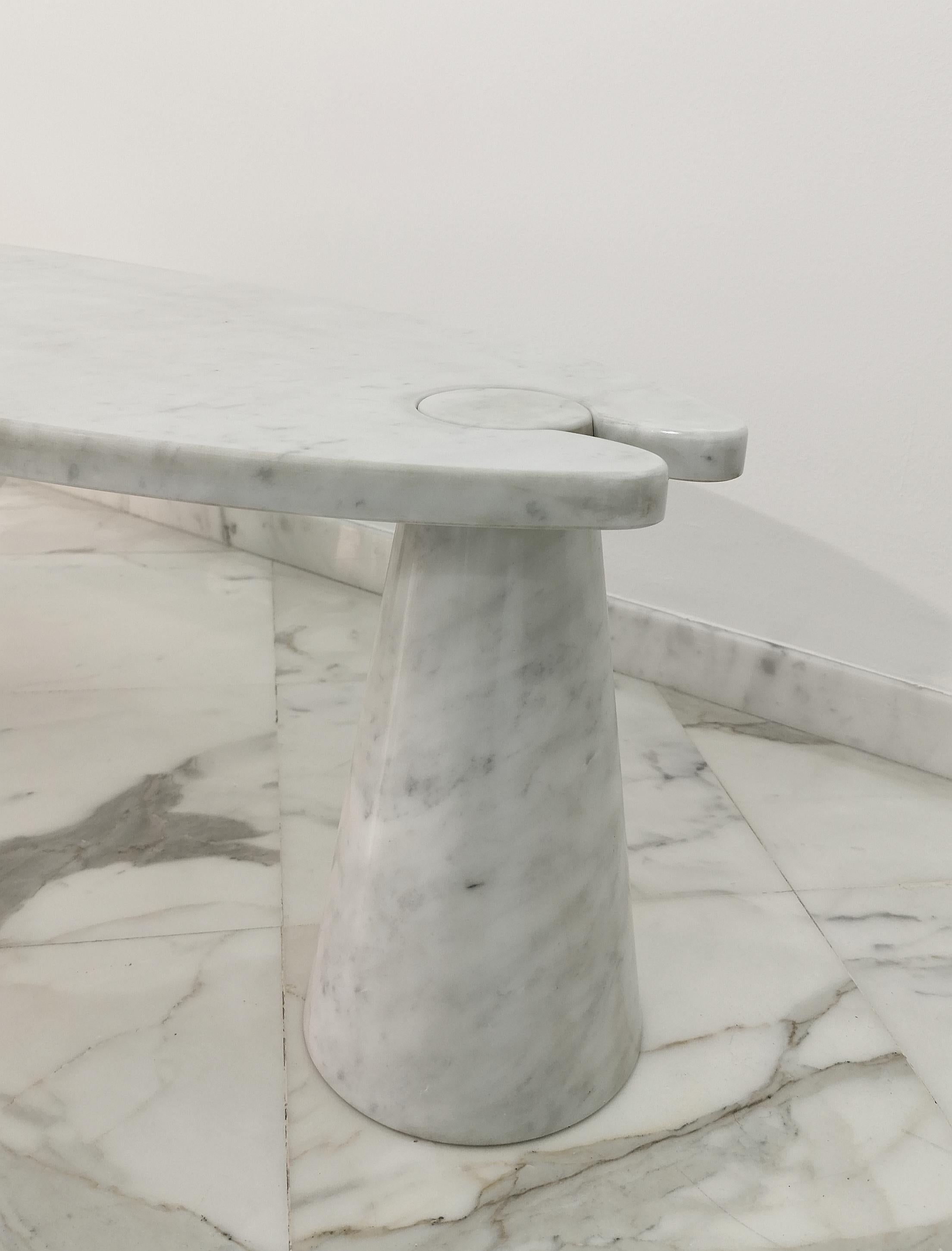 Coffee Table Angelo Mangiarotti Carrara Marble Midcentury Italian Design 1970s 2