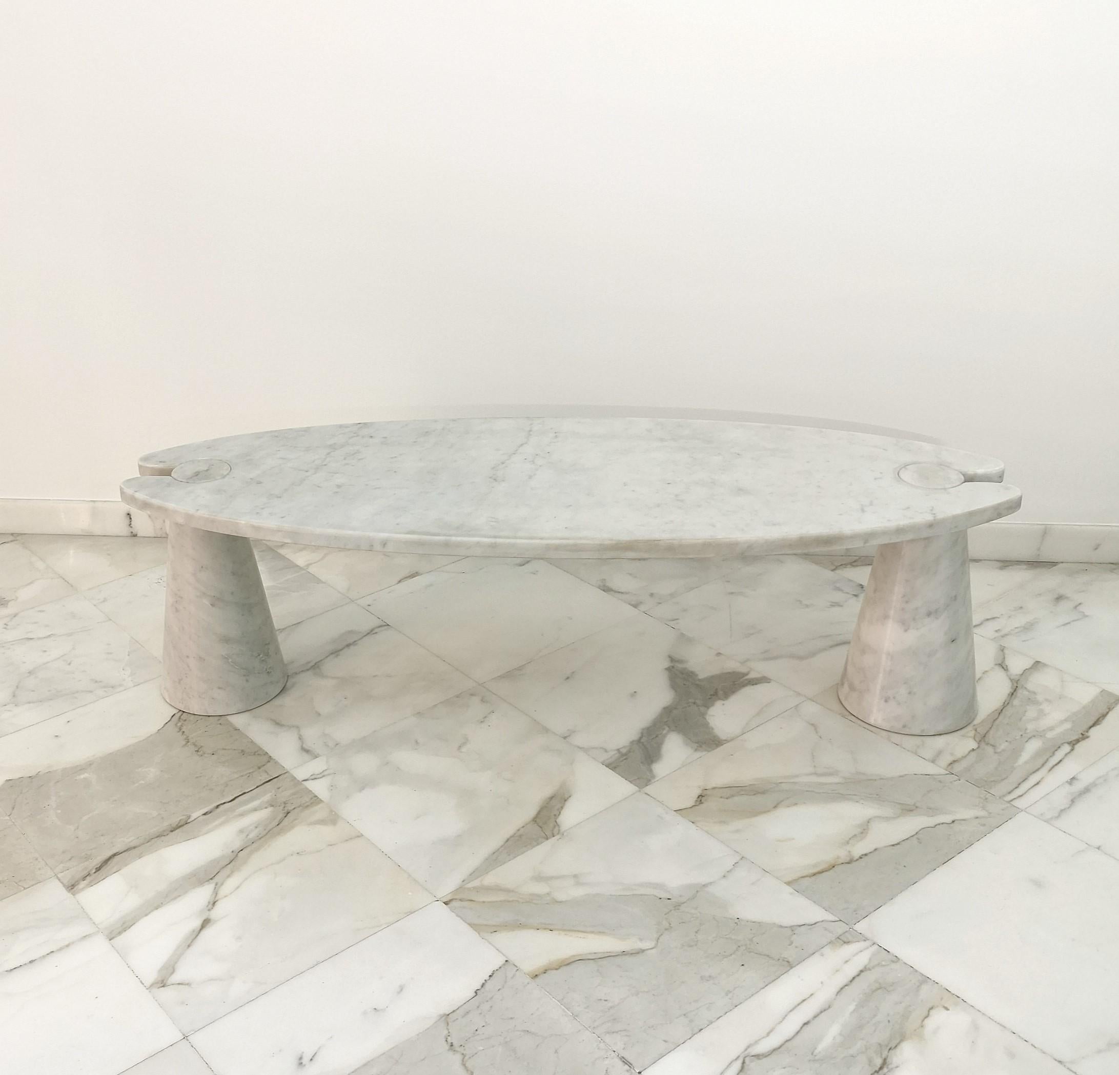 Coffee Table Angelo Mangiarotti Carrara Marble Midcentury Italian Design 1970s 3