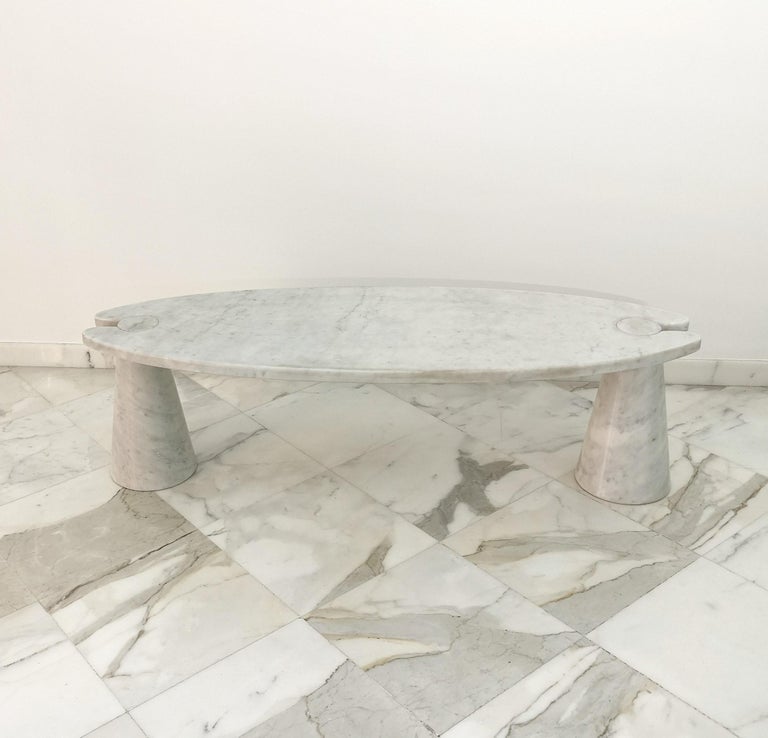 Coffee Table Carrara Marble Angelo Mangiarotti Midcentury Italy, 1970s For Sale 2