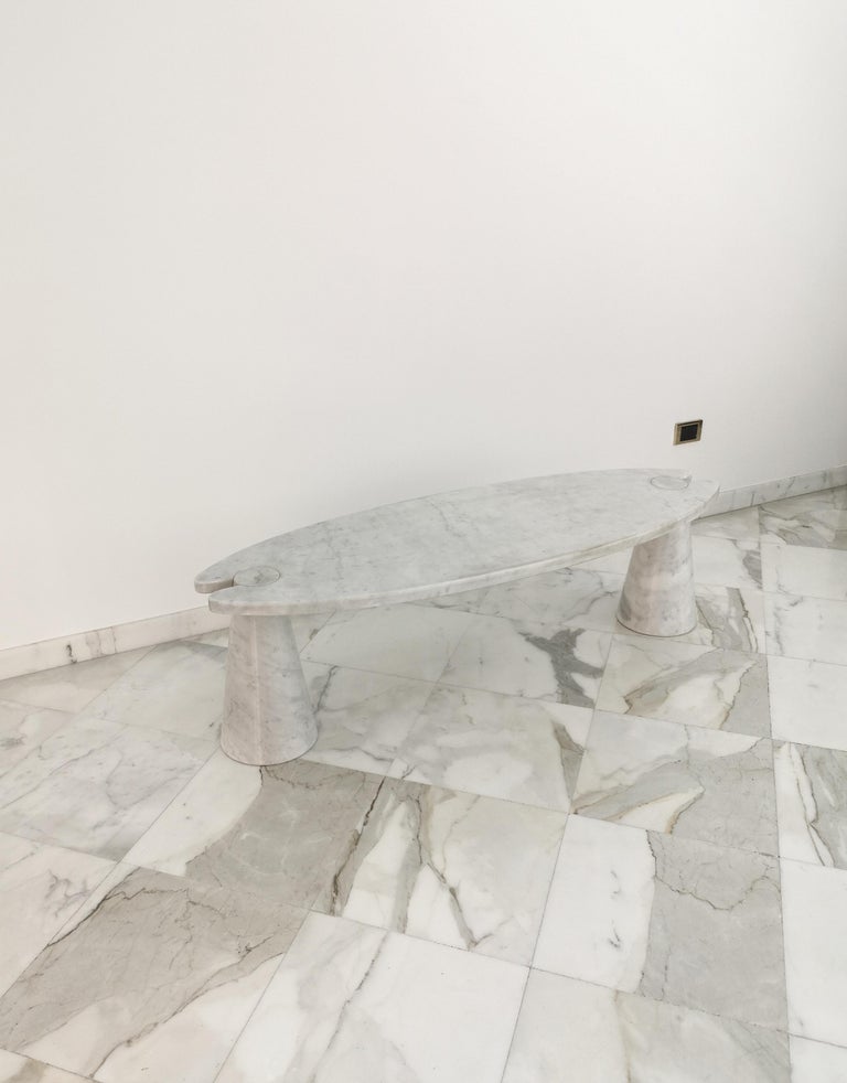 Coffee Table Carrara Marble Angelo Mangiarotti Midcentury Italy, 1970s For Sale 3