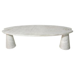 Coffee Table Angelo Mangiarotti Carrara Marble Midcentury Italian Design 1970s