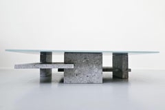 Coffee Table, Ceppo di gre and Glass, Designed by Iceberg Architecture Studio
