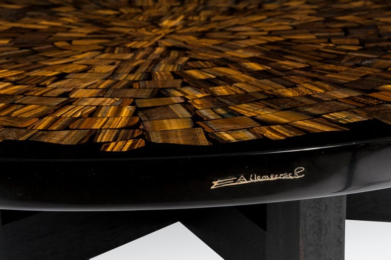 Coffee Table Circular in Tiger Eyes by Etienne Allemeersch at 1stDibs