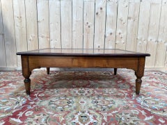 Coffee table – Classic French style – Cherry, oak, marble