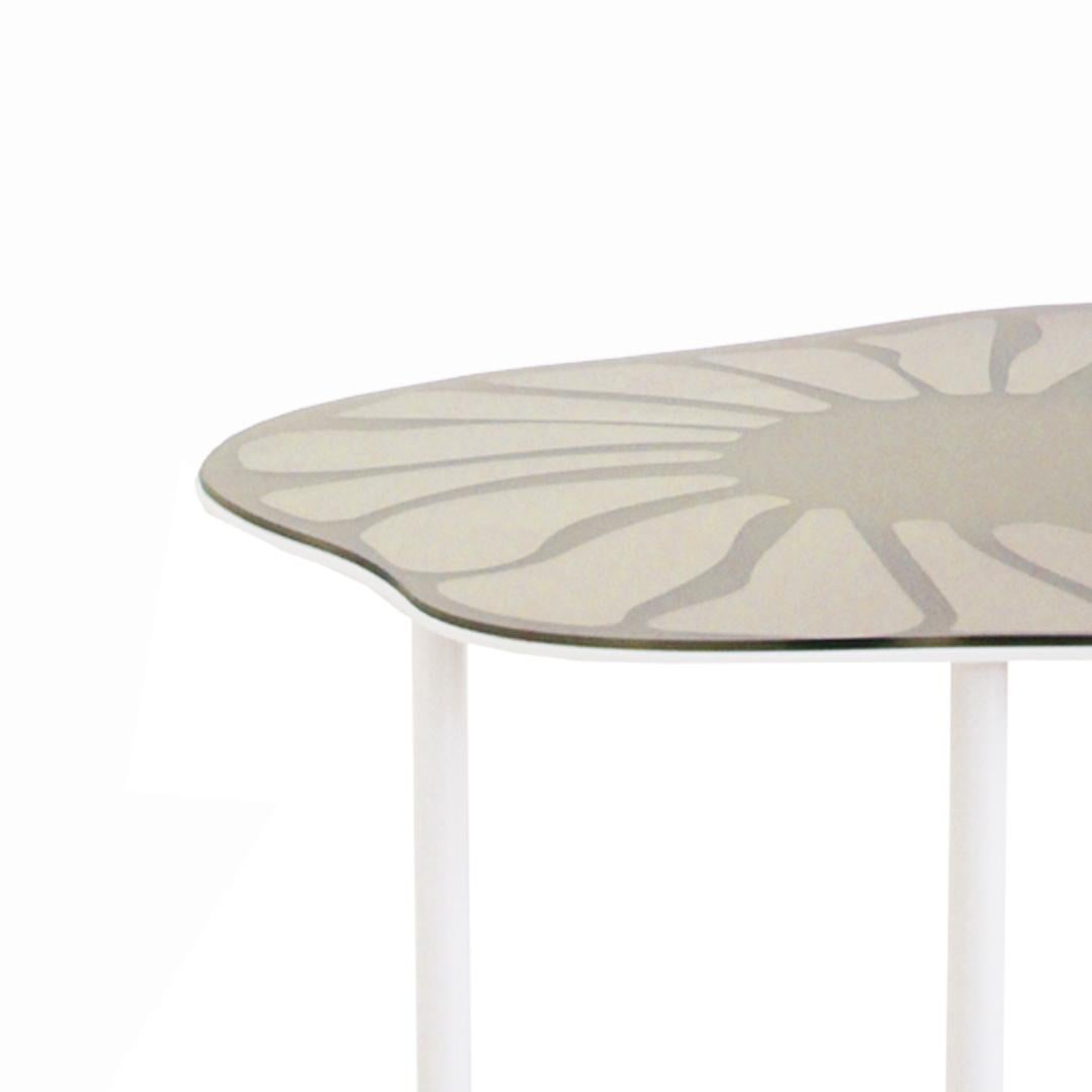 Verni Table basse avec surfaces en miroir et pieds en métal amovibles en vente