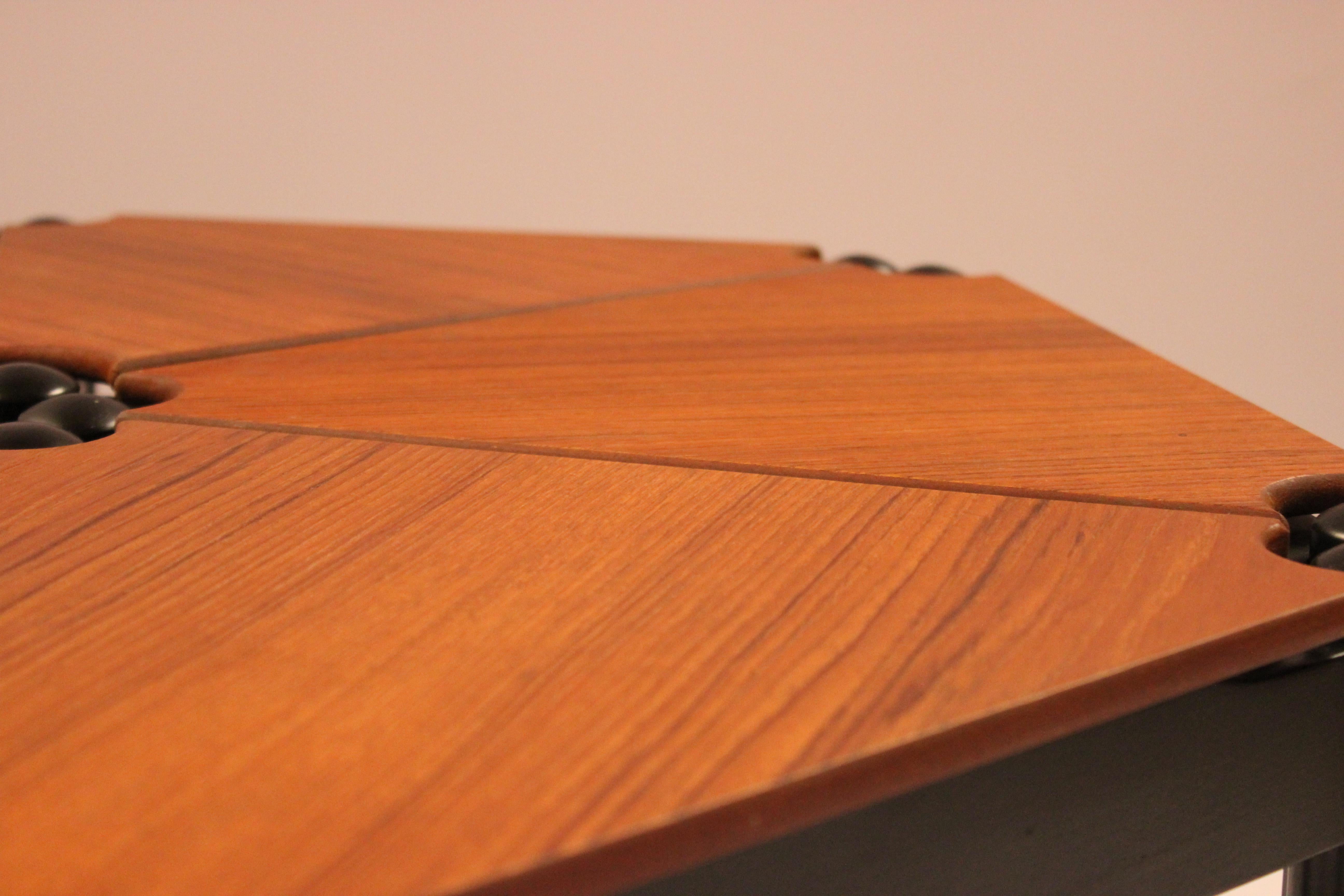 Coffee Table Consisting of Six Triangular Side Tables in Teak, by Helge Møller For Sale 1