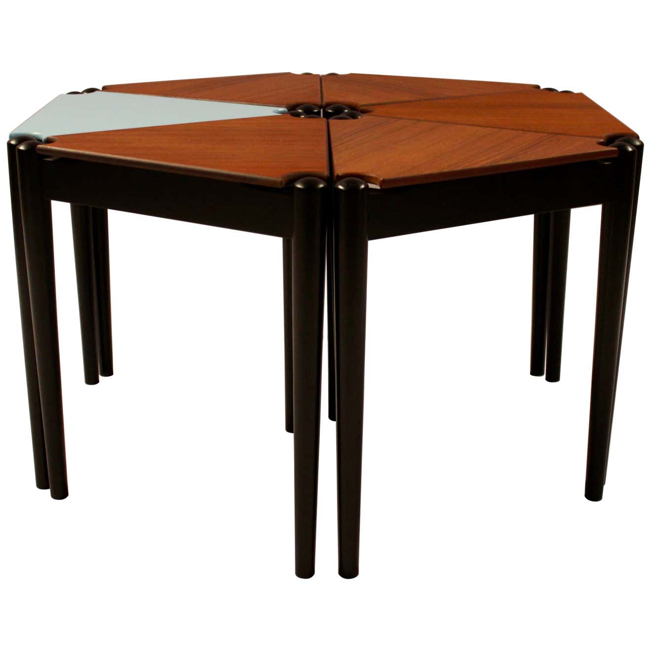 Coffee Table Consisting of Six Triangular Side Tables in Teak, by Helge ...