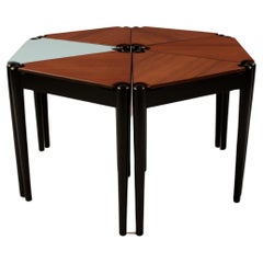 Coffee Table Consisting of Six Triangular Side Tables in Teak, by Helge Møller