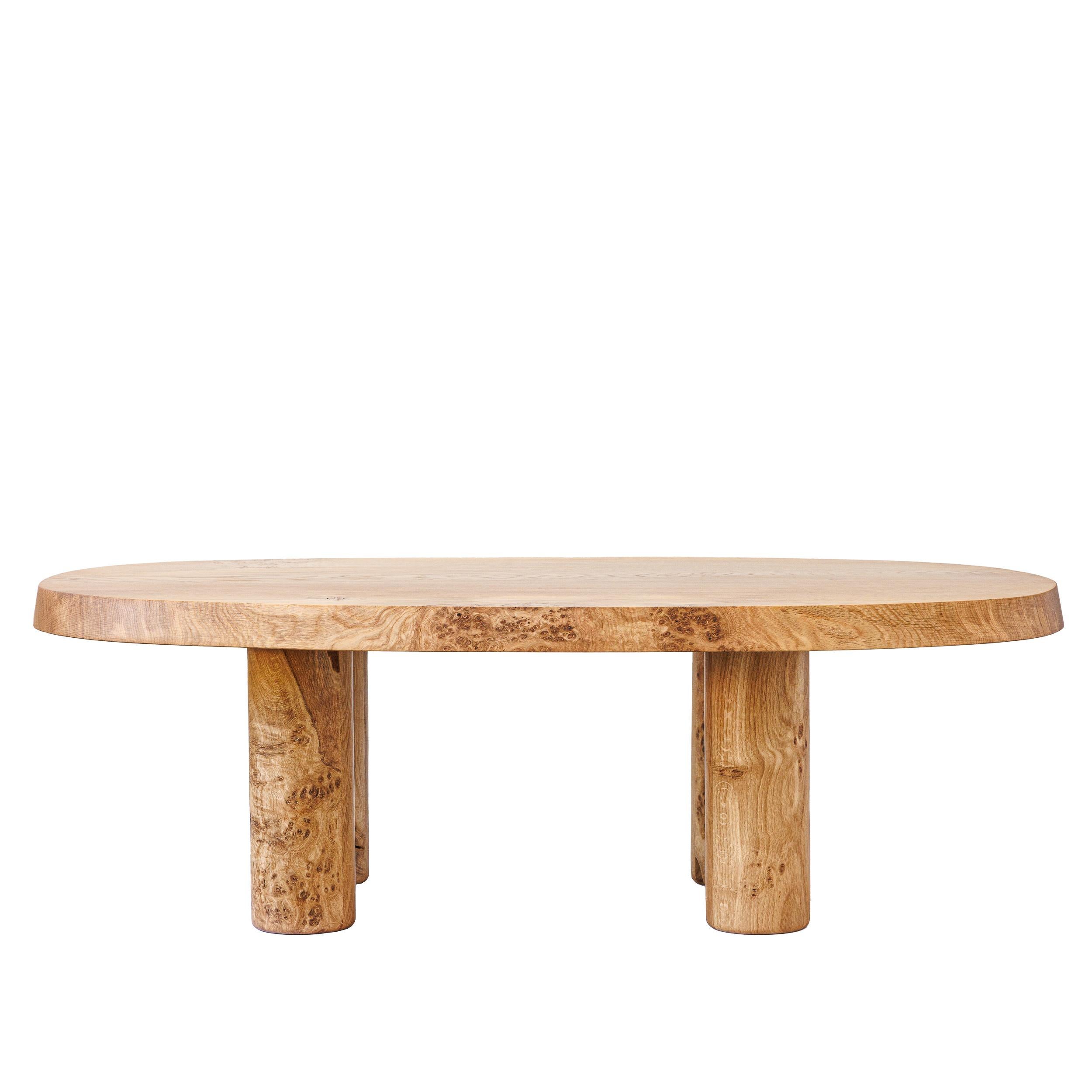 Minimalist Coffee Table, Contemporary Scandinavian, Minimalism, Burl Oak For Sale