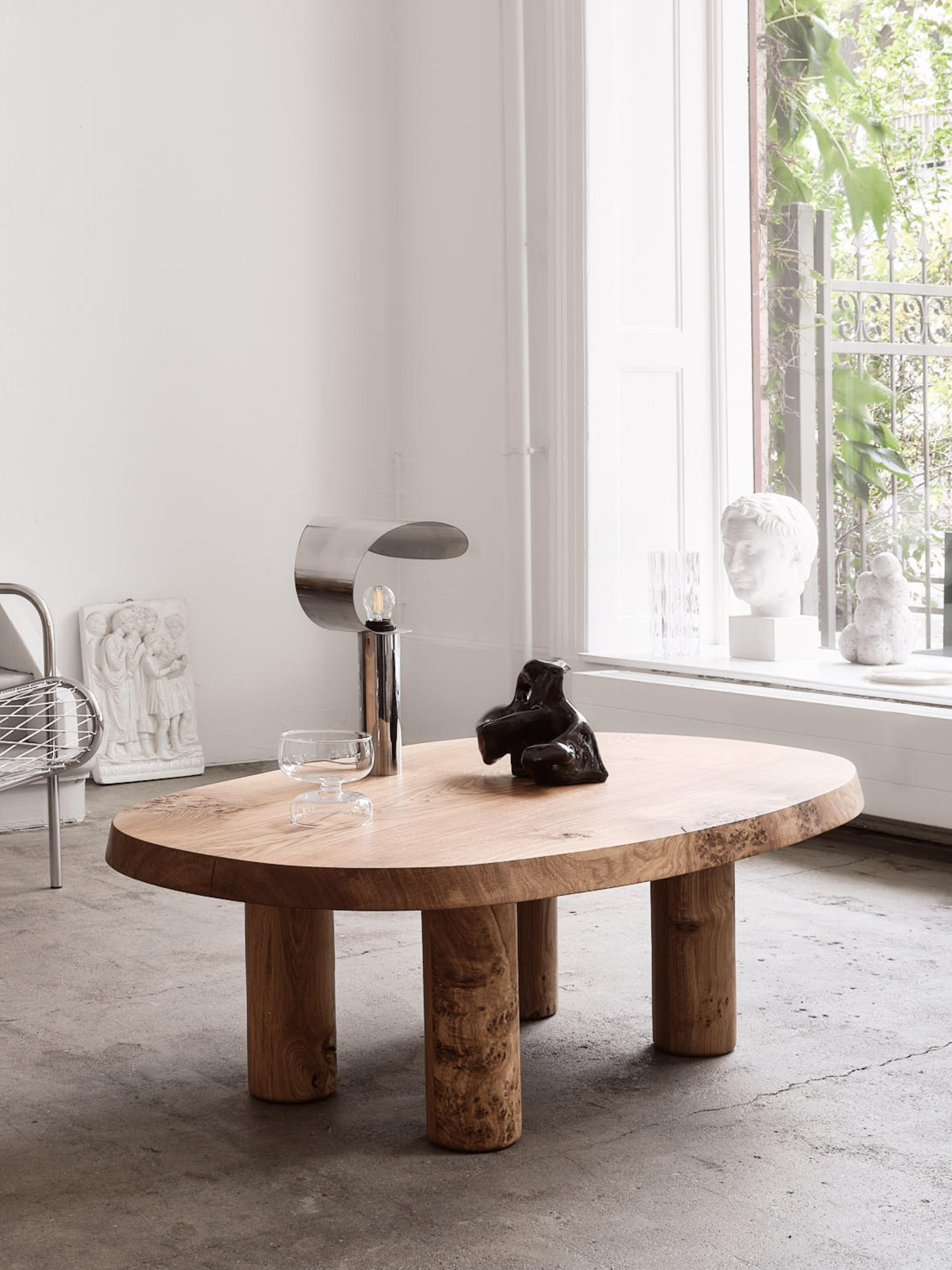 Coffee Table, Contemporary Scandinavian, Minimalism, Burl Oak In New Condition For Sale In Fredensborg, DK