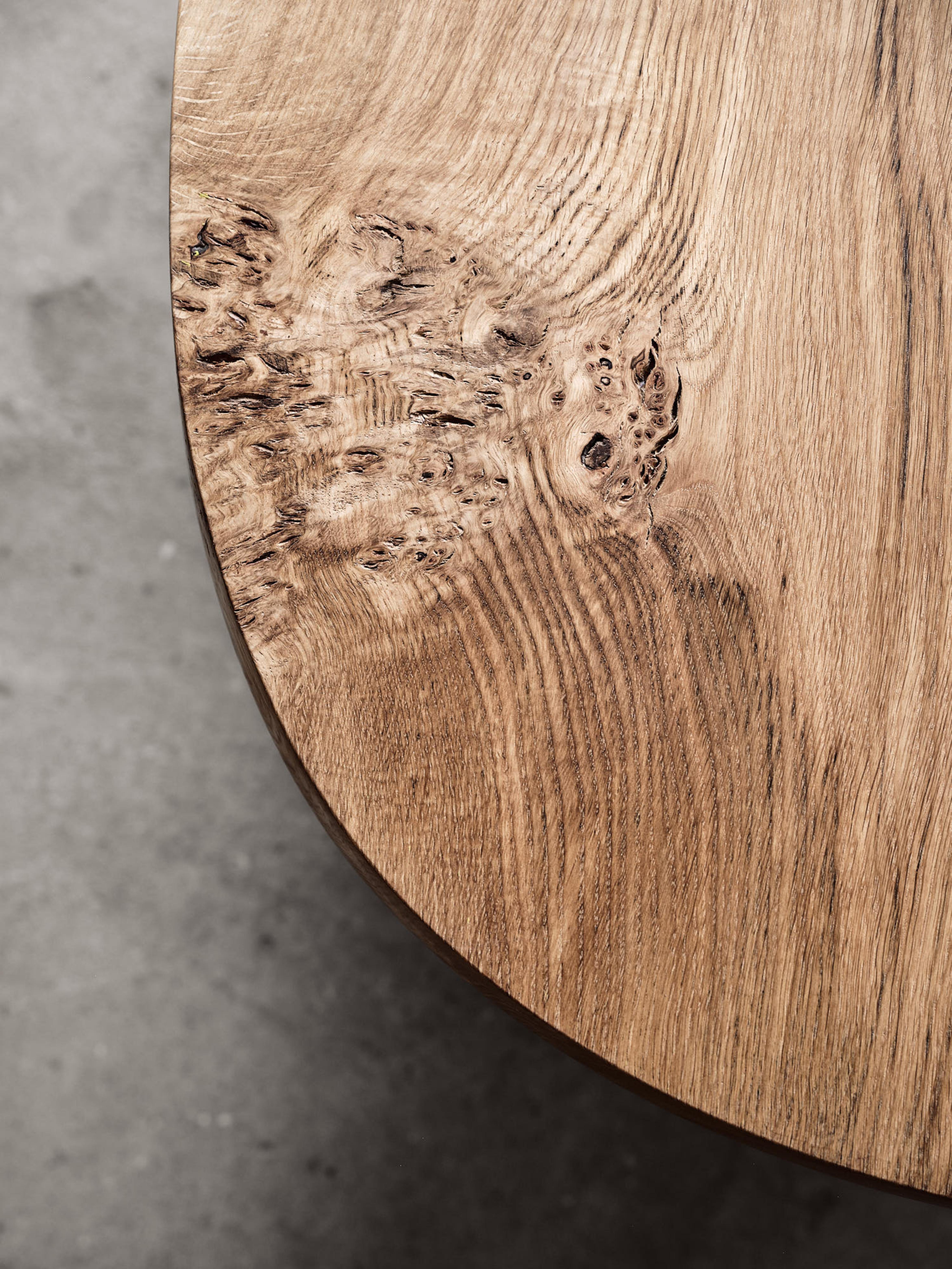 Coffee Table, Contemporary Scandinavian, Minimalism, Burl Oak For Sale 1