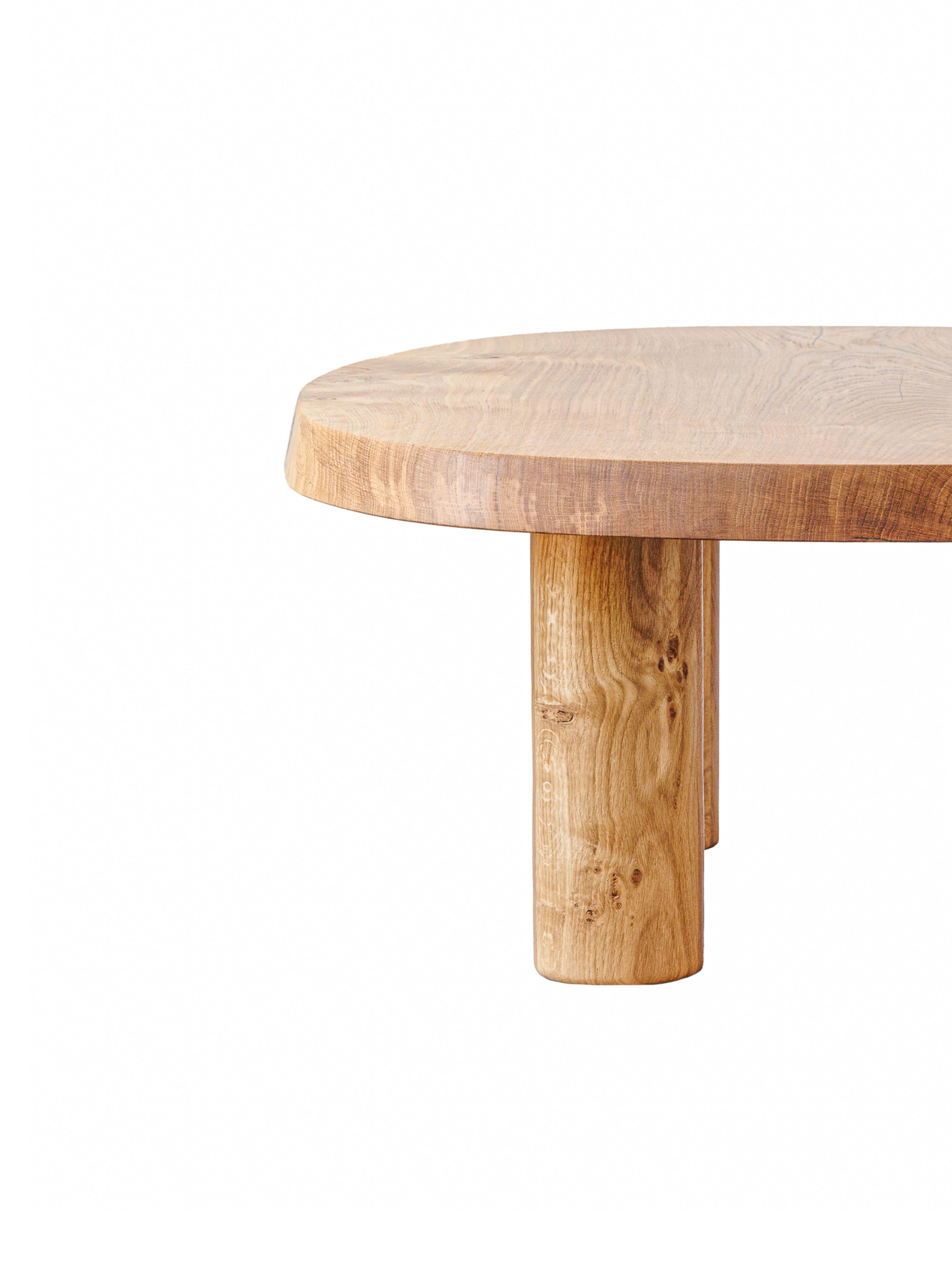 Coffee Table, Contemporary Scandinavian, Minimalism, Burl Oak For Sale 3