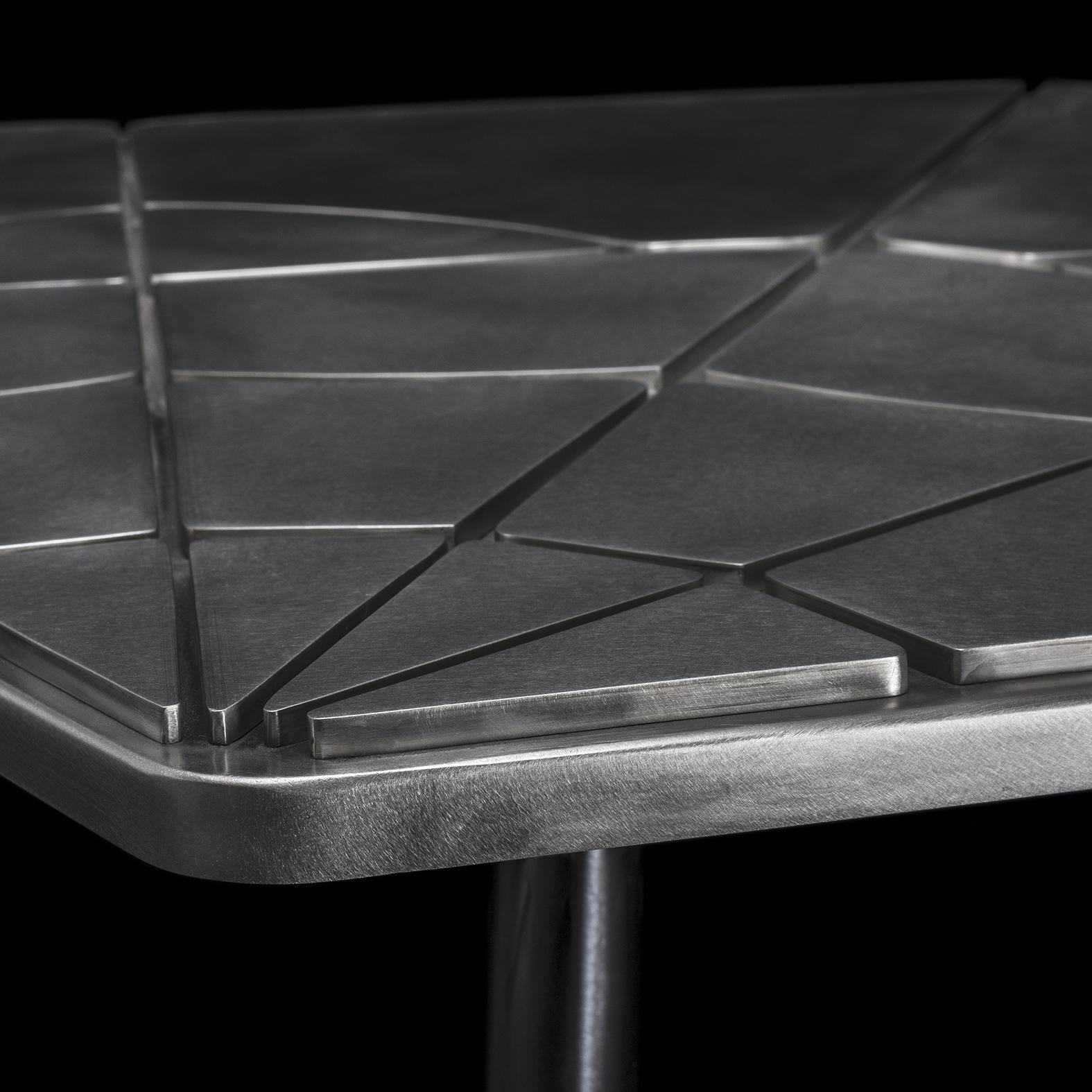 Contemporary 21st Century Table - Crack XLA1 - Wrapped in Pewter - Xavier Lavergne France For Sale