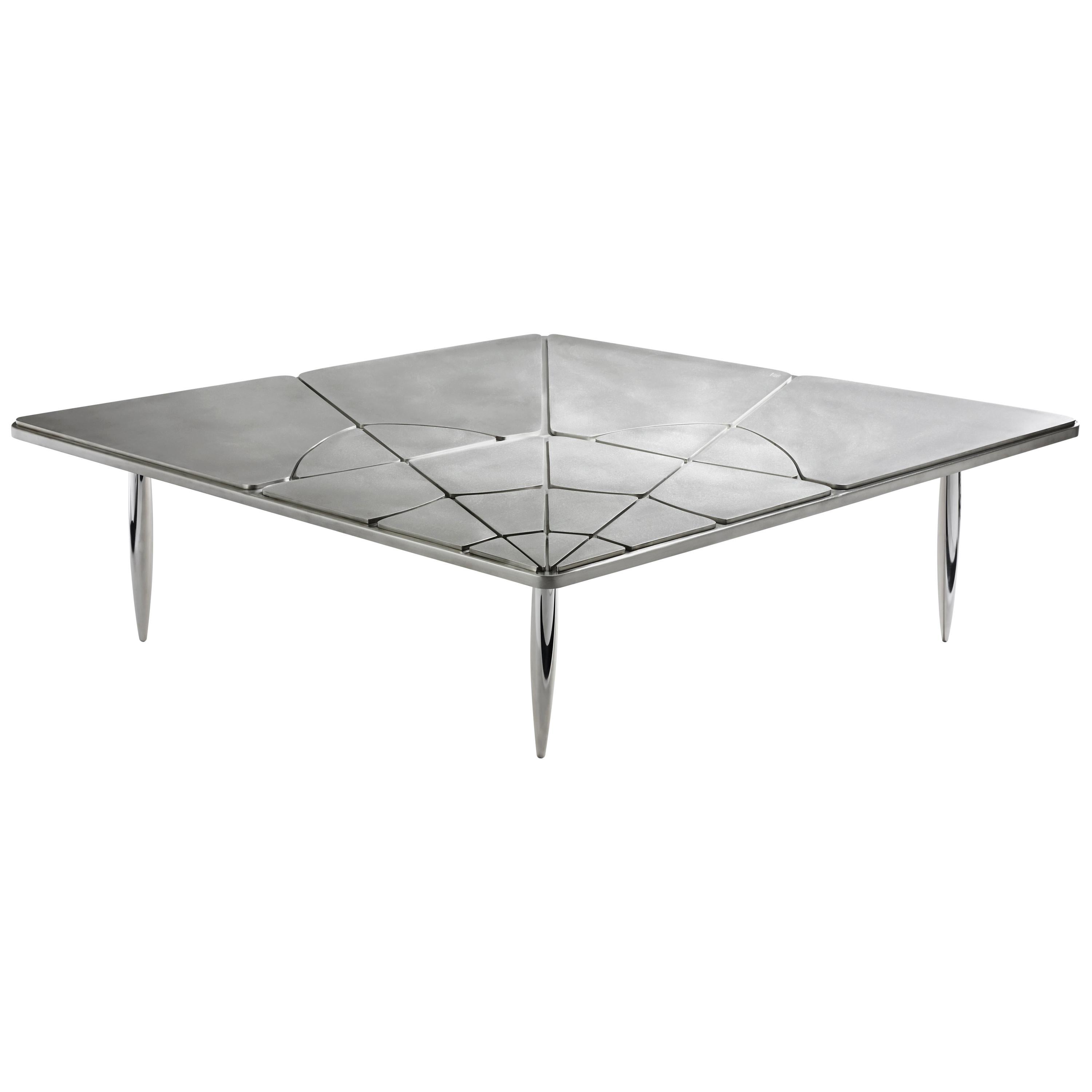 21st Century Table - Crack XLA1 - Wrapped in Pewter - Xavier Lavergne France