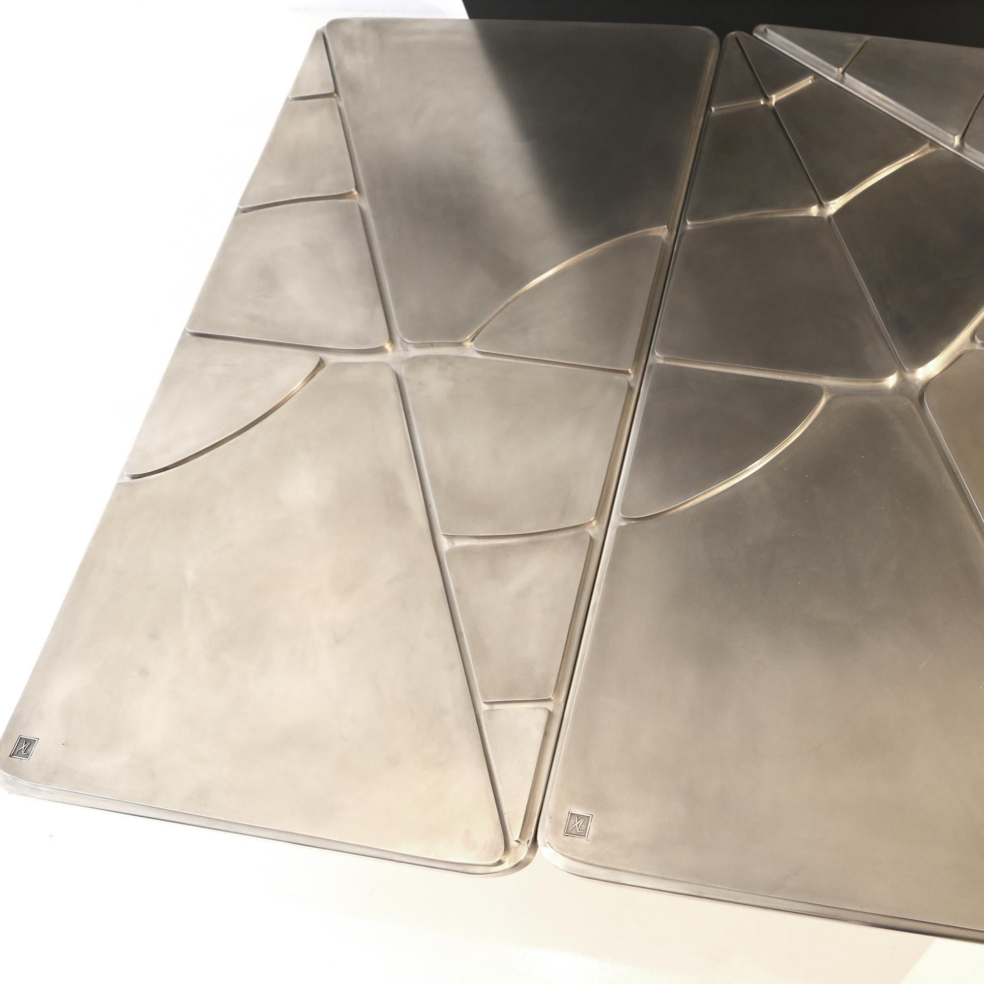 European 21st Century Table - Crack XLA2 - Wrapped in Pewter - Xavier Lavergne France For Sale