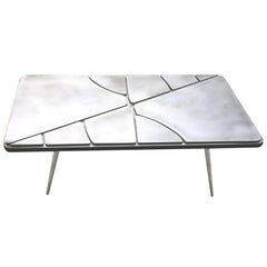 21st Century Table - Crack XLA2 - Wrapped in Pewter - Xavier Lavergne France