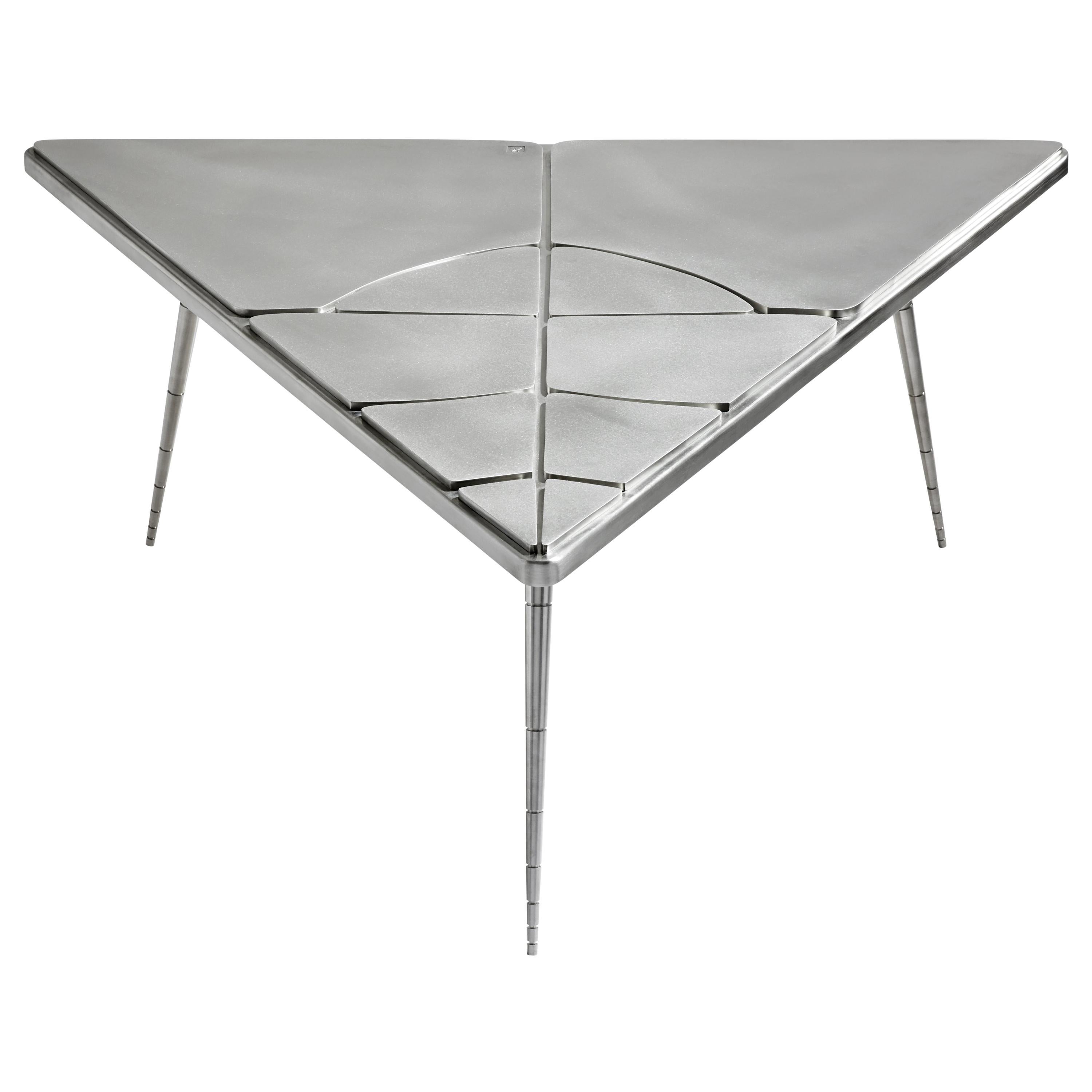 21st Century Table - Crack XLA3 - Wrapped in Pewter - Xavier Lavergne France