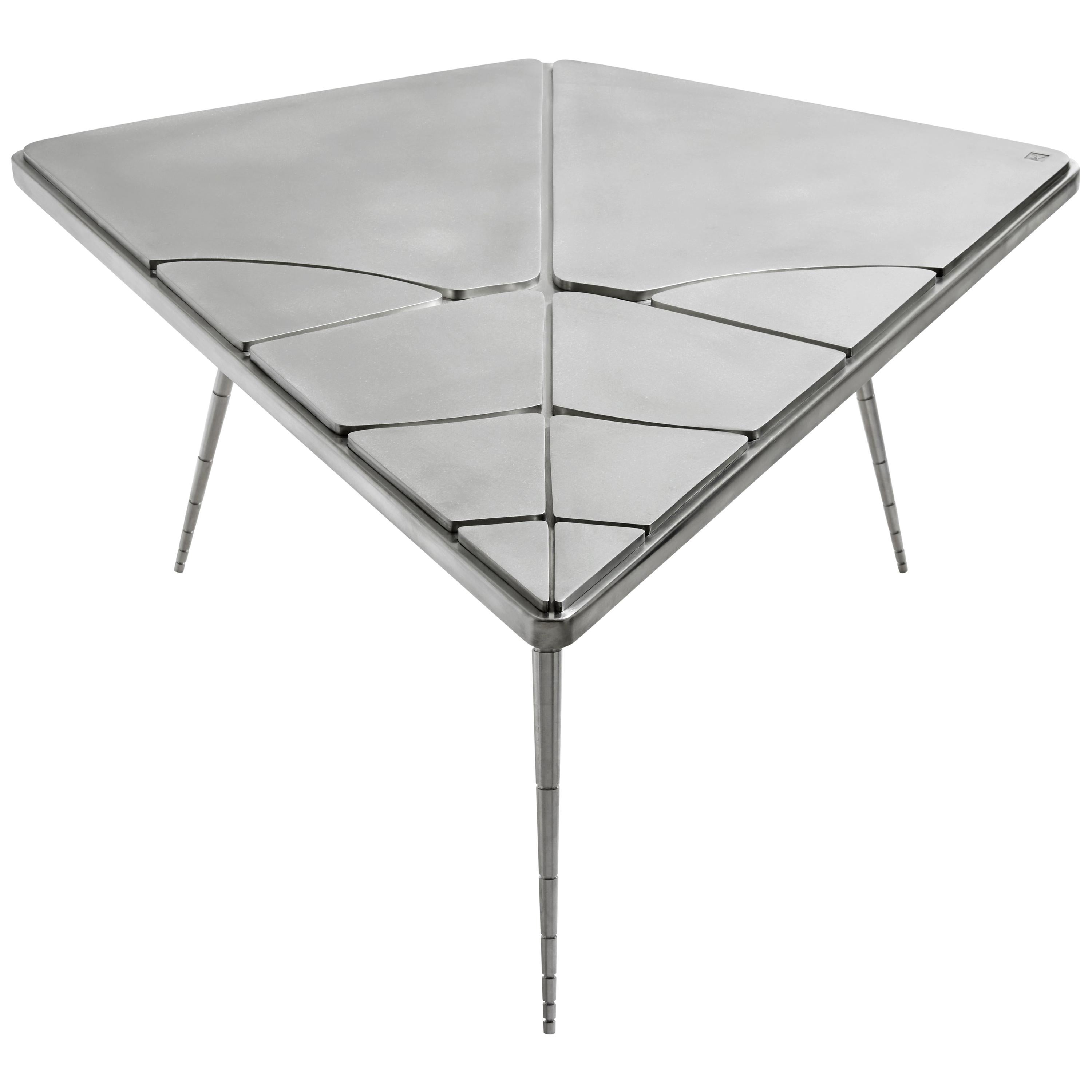 21st Century Table - Crack XLA4 - Wrapped in Pewter - Xavier Lavergne France