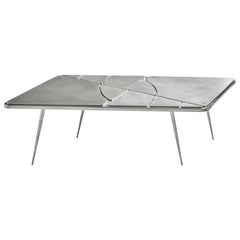 21st Century Table - Crack XLA6 - Wrapped in Pewter - Xavier Lavergne France