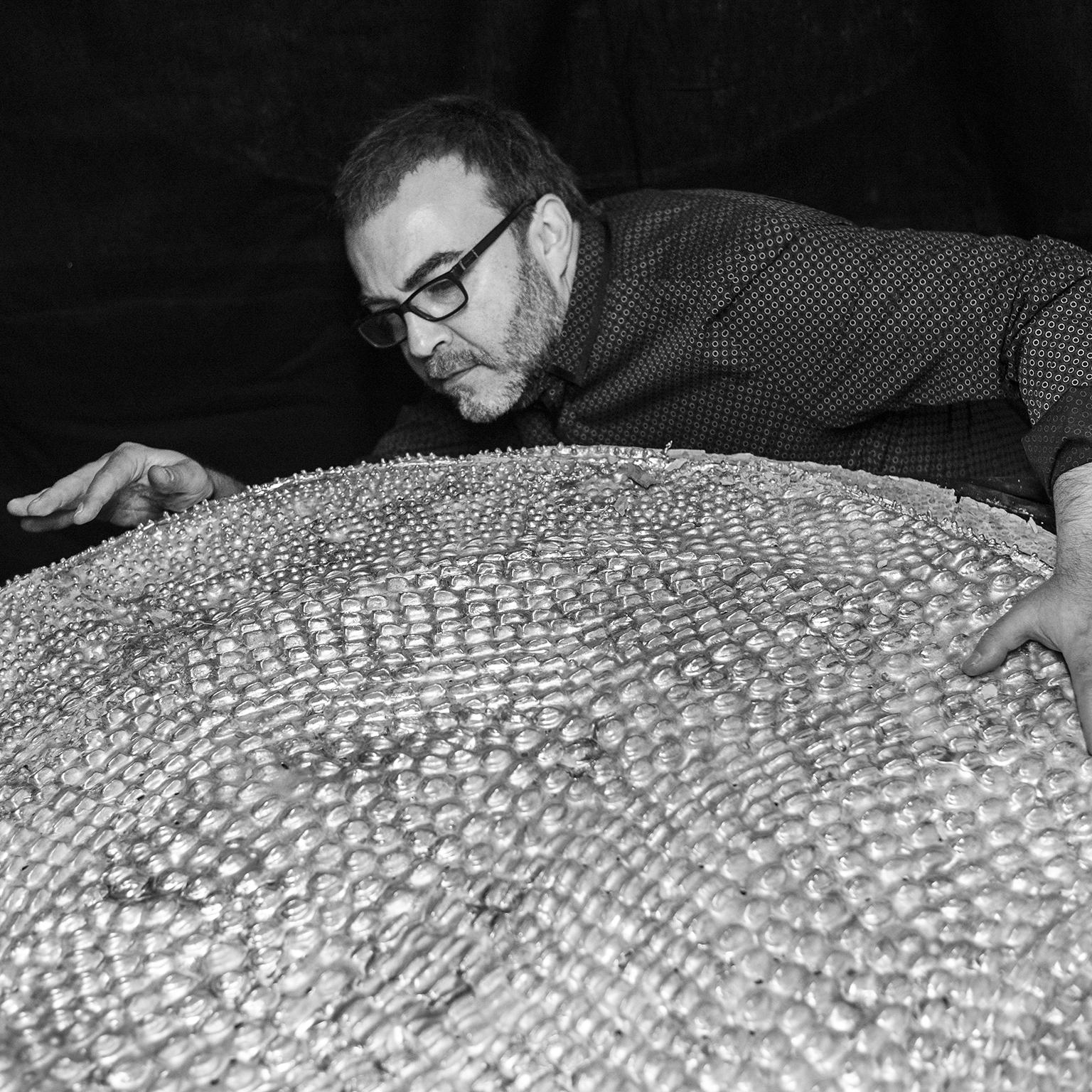  21st Century Table - Crocodile Scales - Pewter Resin - Xavier Lavergne - France For Sale 4