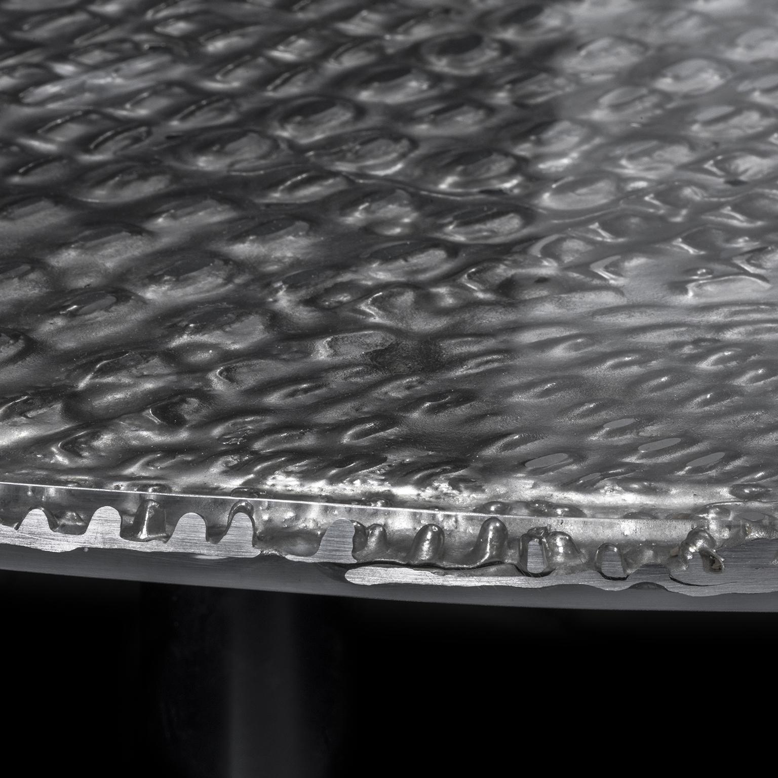  21st Century Table - Crocodile Scales - Pewter Resin - Xavier Lavergne - France For Sale 1