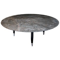  21st Century Table - Crocodile Scales - Pewter Resin - Xavier Lavergne - France