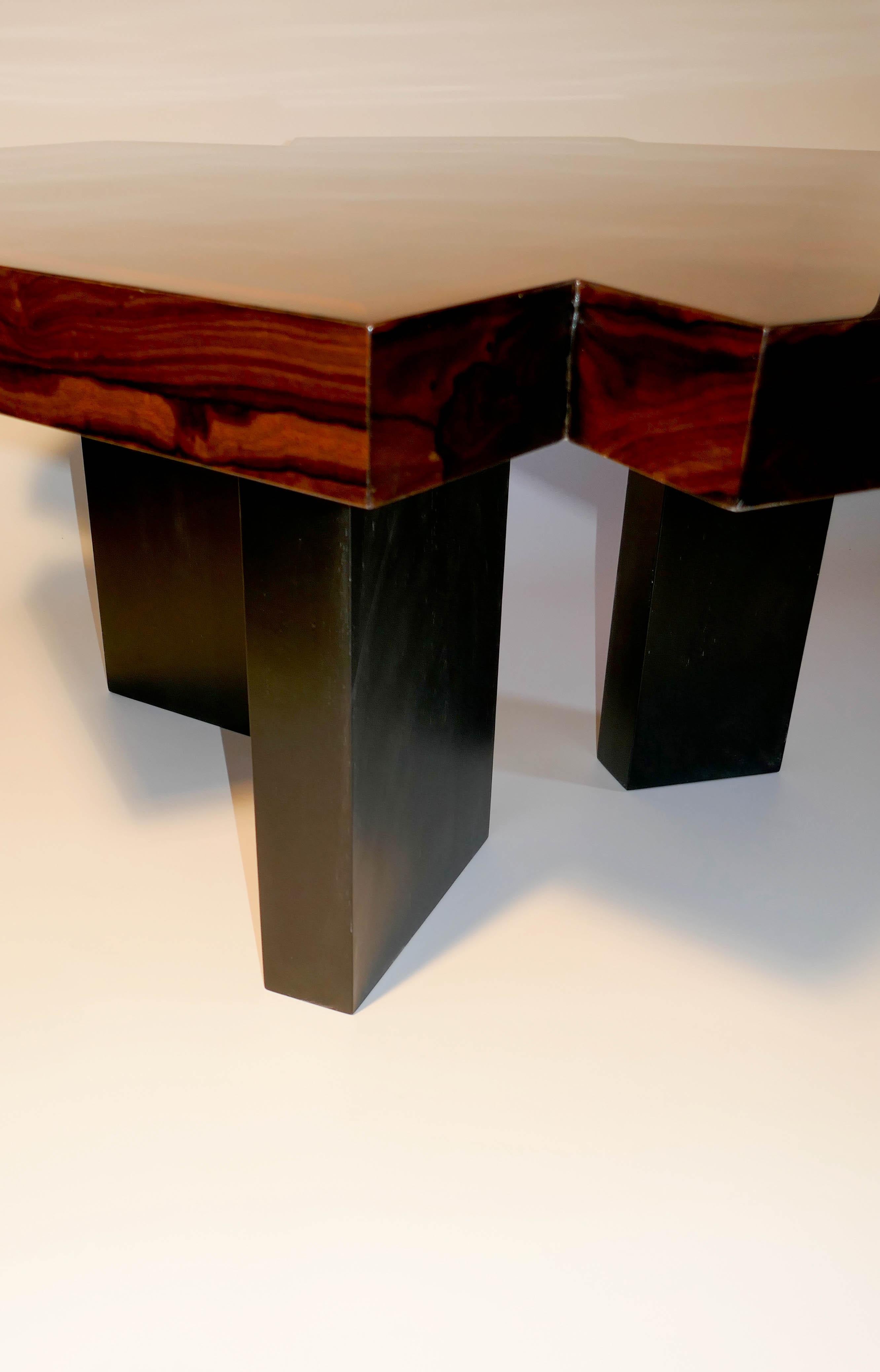 Table basse Cubes en Rond en menuiserie de bois de ziricote d'Aymeric Lefort en vente 4