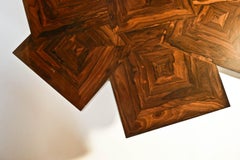 Coffee Table "Cubes en Rond" in Ziricote Wood Marketery by Aymeric Lefort