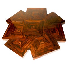 Couchtisch „Cubes en Rond“ aus Ziricote-Holz Marketery von Aymeric Lefort