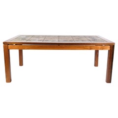 Coffee Table Decorated with Tiles in Rosewood Danish Design from the 1960s