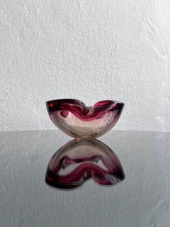 Coffee Table Decorative, Murano Bowl in Sommerso Pink Glass, Rare Italian Item